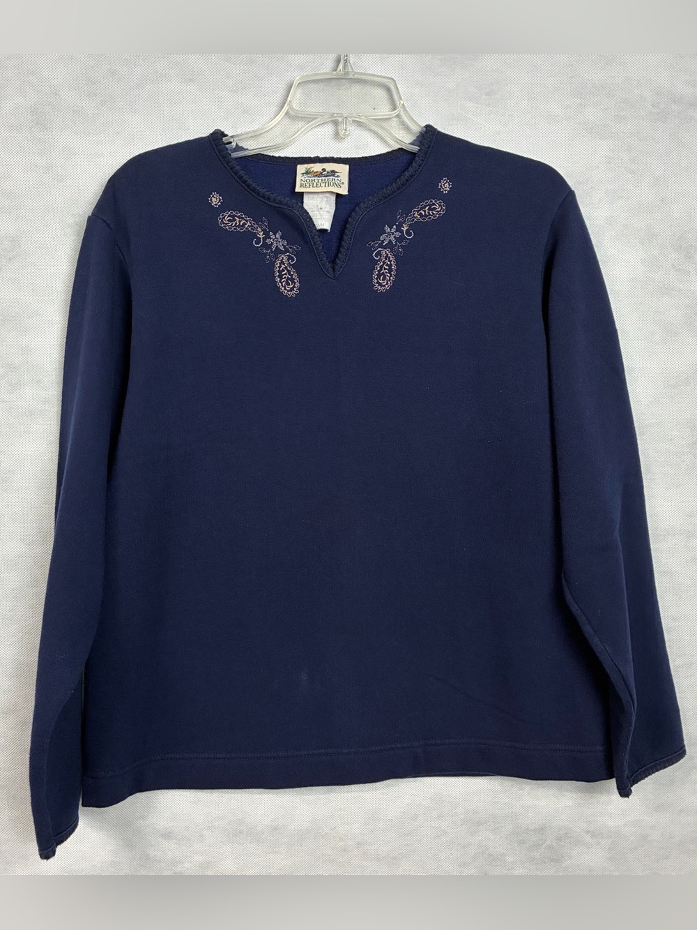 VTG 90s Northern Reflections Sweatshirt Women Medium Winter Cabin Cottage Flaw